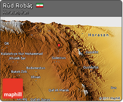 Physical 3D Map of Rūd Robāţ