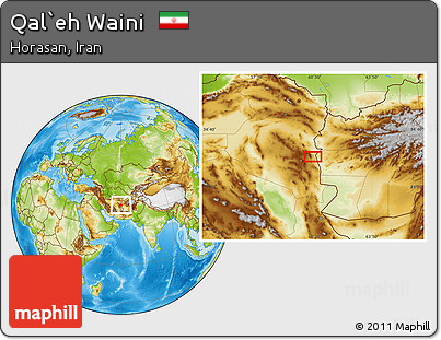 Physical Location Map of Qal`eh Waini