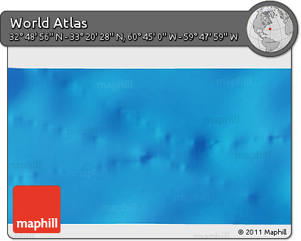 Physical 3D Map of the Area around 33° 4' 42" N, 60° 16' 29" W