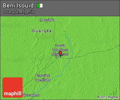 Political 3D Map of Beni Isouid