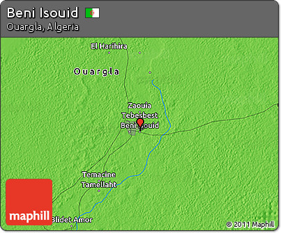 Political 3D Map of Beni Isouid