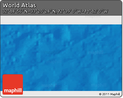 Shaded Relief 3D Map of the Area around 33° 4' 42" N, 72° 10' 30" W