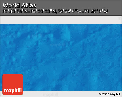 Shaded Relief 3D Map of the Area around 33° 4' 42" N, 72° 10' 30" W