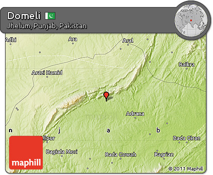 Physical Map of Domeli