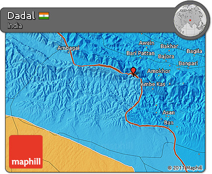 Political 3D Map of Dadal