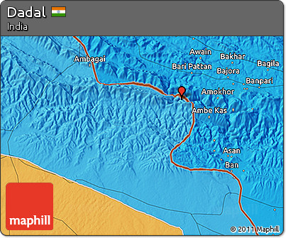 Political 3D Map of Dadal