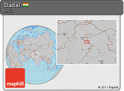Gray Location Map of Dadal