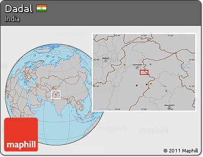 Gray Location Map of Dadal