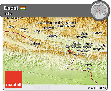 Physical Panoramic Map of Dadal