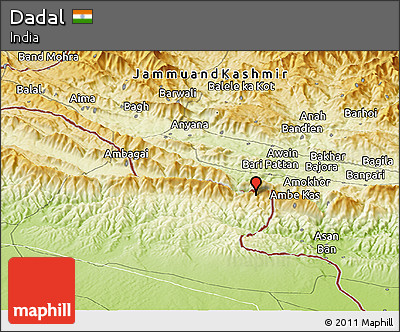Physical Panoramic Map of Dadal