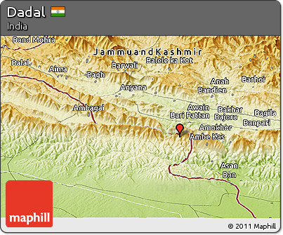 Physical Panoramic Map of Dadal