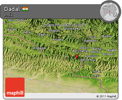 Satellite Panoramic Map of Dadal