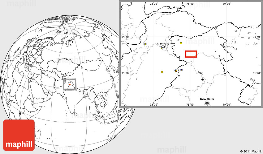 Blank Location Map of Doda