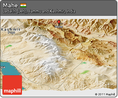 Satellite Panoramic Map of Mahe