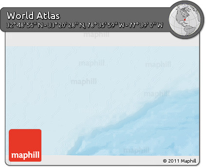 Physical 3D Map of the Area around 33° 4' 42" N, 78° 7' 30" W