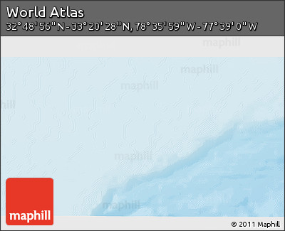 Physical 3D Map of the Area around 33° 4' 42" N, 78° 7' 30" W