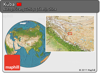 Satellite Location Map of Küba