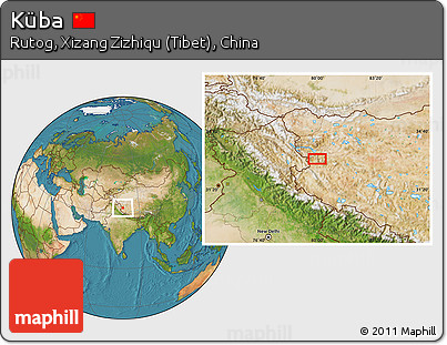 Satellite Location Map of Küba