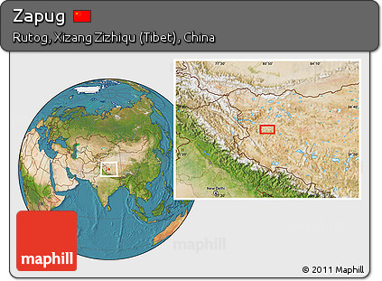 Satellite Location Map of Zapug