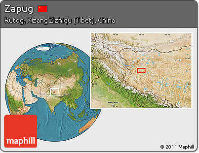 Satellite Location Map of Zapug