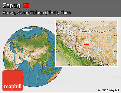 Satellite Location Map of Zapug
