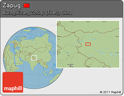 Savanna Style Location Map of Zapug