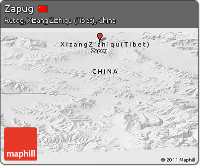 Physical Panoramic Map of Zapug