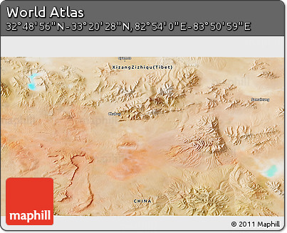 Satellite 3D Map of the Area around 33° 4' 42" N, 83° 22' 30" E