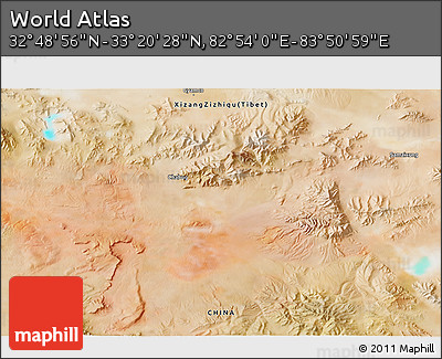 Satellite 3D Map of the Area around 33° 4' 42" N, 83° 22' 30" E