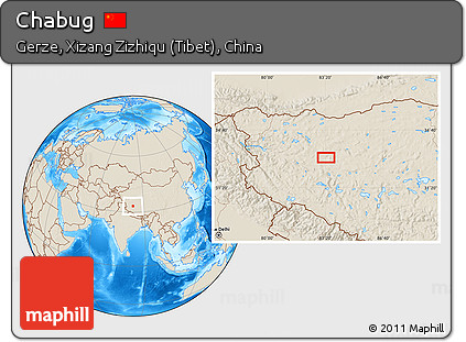 Shaded Relief Location Map of Chabug