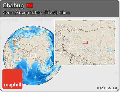 Shaded Relief Location Map of Chabug