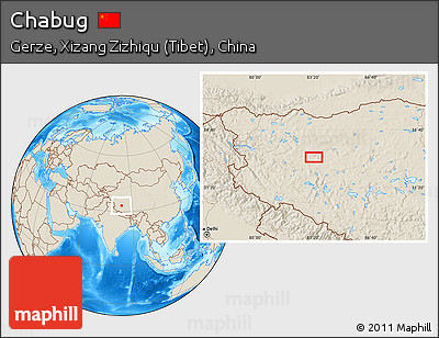Shaded Relief Location Map of Chabug