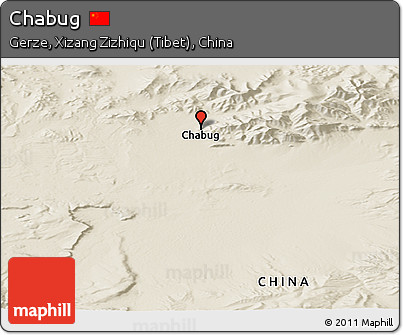 Shaded Relief Panoramic Map of Chabug