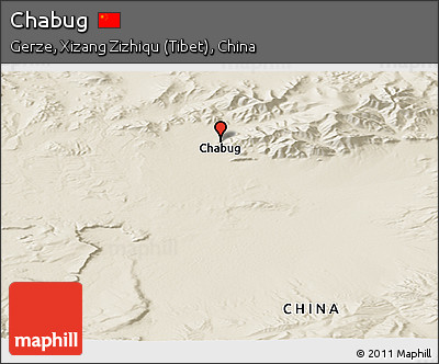 Shaded Relief Panoramic Map of Chabug