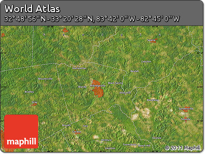 Satellite Map of the Area around 33° 4' 42" N, 83° 13' 29" W