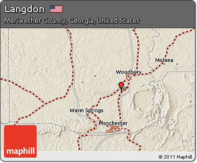 Shaded Relief 3D Map of Langdon