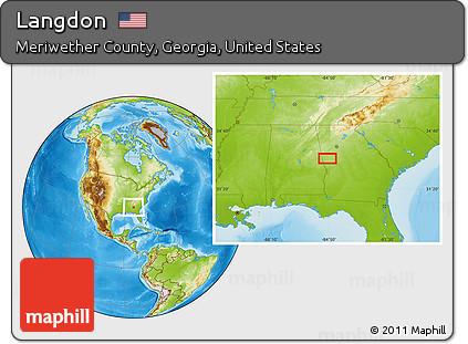Physical Location Map of Langdon
