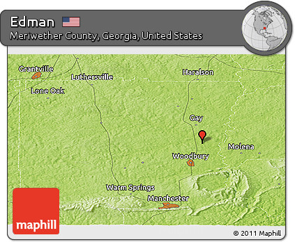 Physical Panoramic Map of Edman