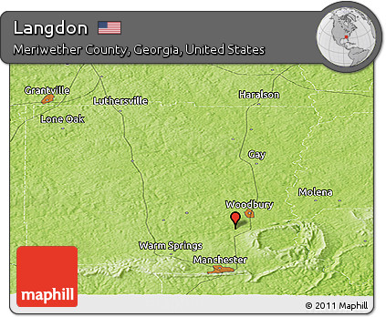 Physical Panoramic Map of Langdon