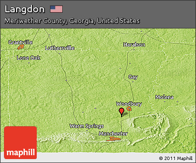 Physical Panoramic Map of Langdon