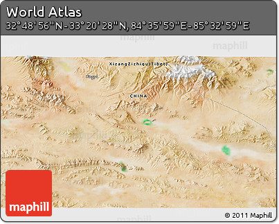 Satellite 3D Map of the Area around 33° 4' 42" N, 85° 4' 29" E