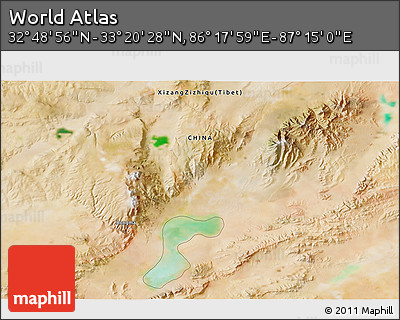 Satellite 3D Map of the Area around 33° 4' 42" N, 86° 46' 30" E