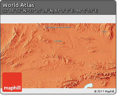 Political 3D Map of the Area around 33° 4' 42" N, 87° 37' 30" E