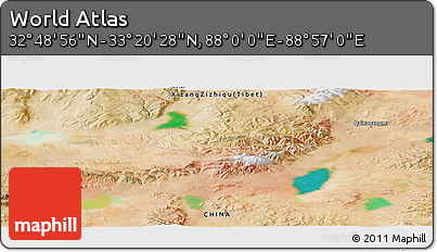 Satellite Panoramic Map of the Area around 33° 4' 42" N, 88° 28' 29" E