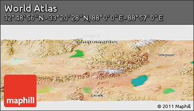 Satellite Panoramic Map of the Area around 33° 4' 42" N, 88° 28' 29" E