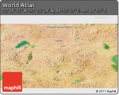 Satellite 3D Map of the Area around 33° 4' 42" N, 89° 19' 29" E
