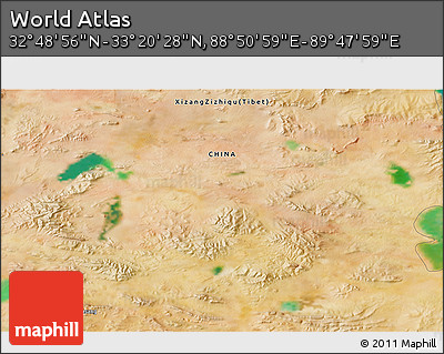 Satellite 3D Map of the Area around 33° 4' 42" N, 89° 19' 29" E