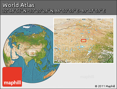 Satellite Location Map of the Area around 33° 4' 42" N, 89° 19' 29" E