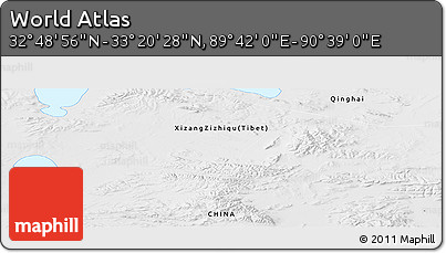 Physical Panoramic Map of the Area around 33° 4' 42" N, 90° 10' 30" E