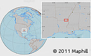 Gray Location Map of the area around 33° 4' 42" N, 91° 43' 29" W, hill shading